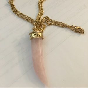 Rose Quartz Horn Necklace